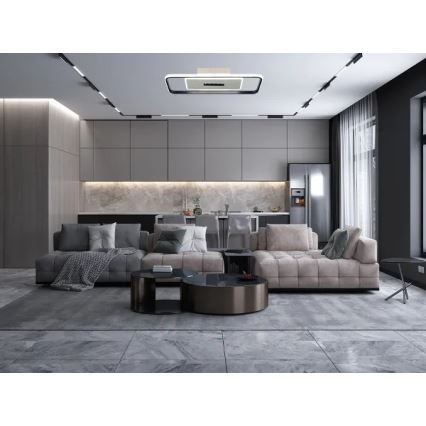 LED Димируем плафон LED/75W/230V 3000-6500K бял/черен + дистанционно управление