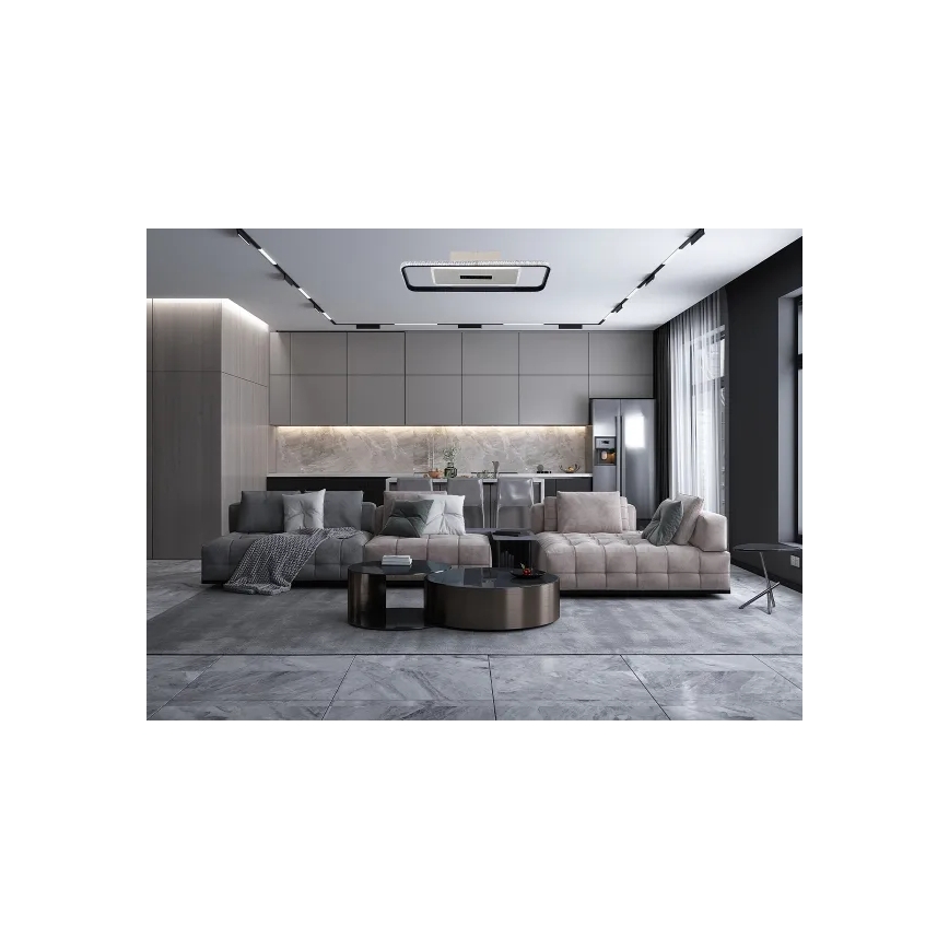 LED Димируем плафон LED/75W/230V 3000-6500K бял/черен + дистанционно управление