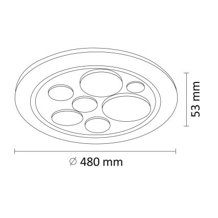 LED Димируема лампа PLANET LED/72W/230V ⌀ 48 cм 3000-6500K + дистанционно управление