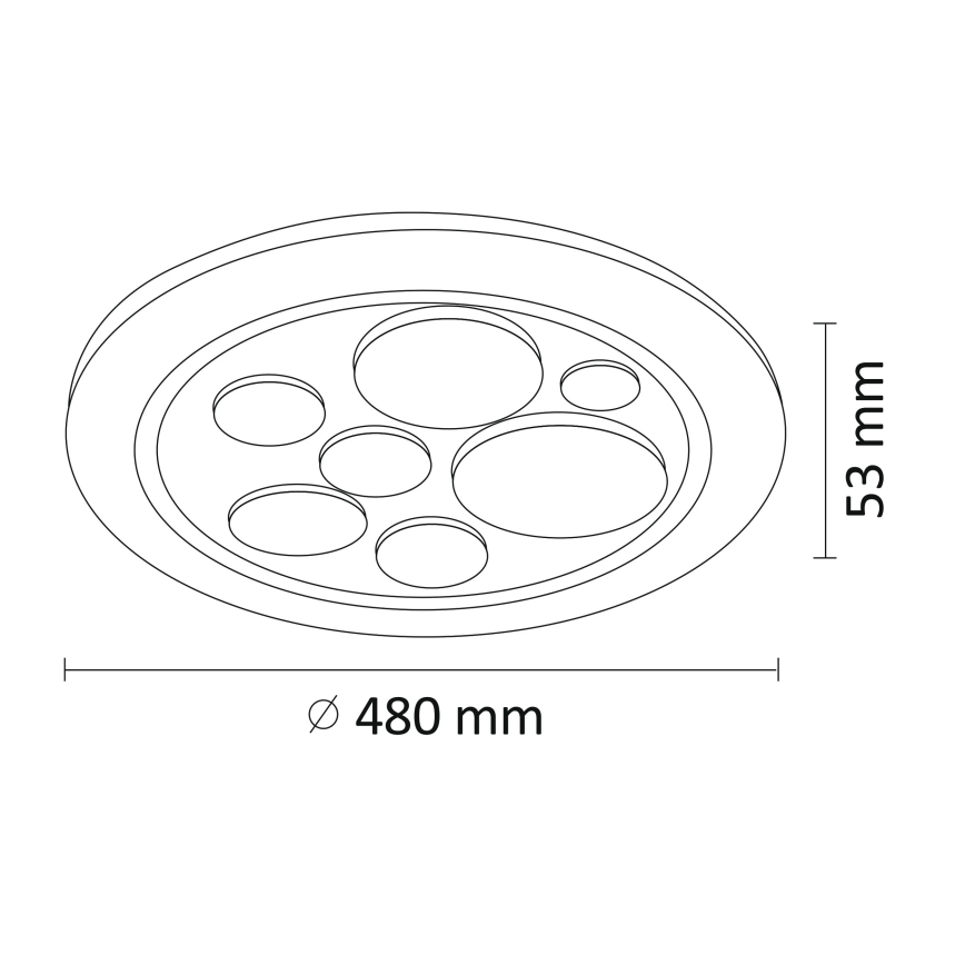 LED Димируема лампа PLANET LED/72W/230V ⌀ 48 cм 3000-6500K + дистанционно управление