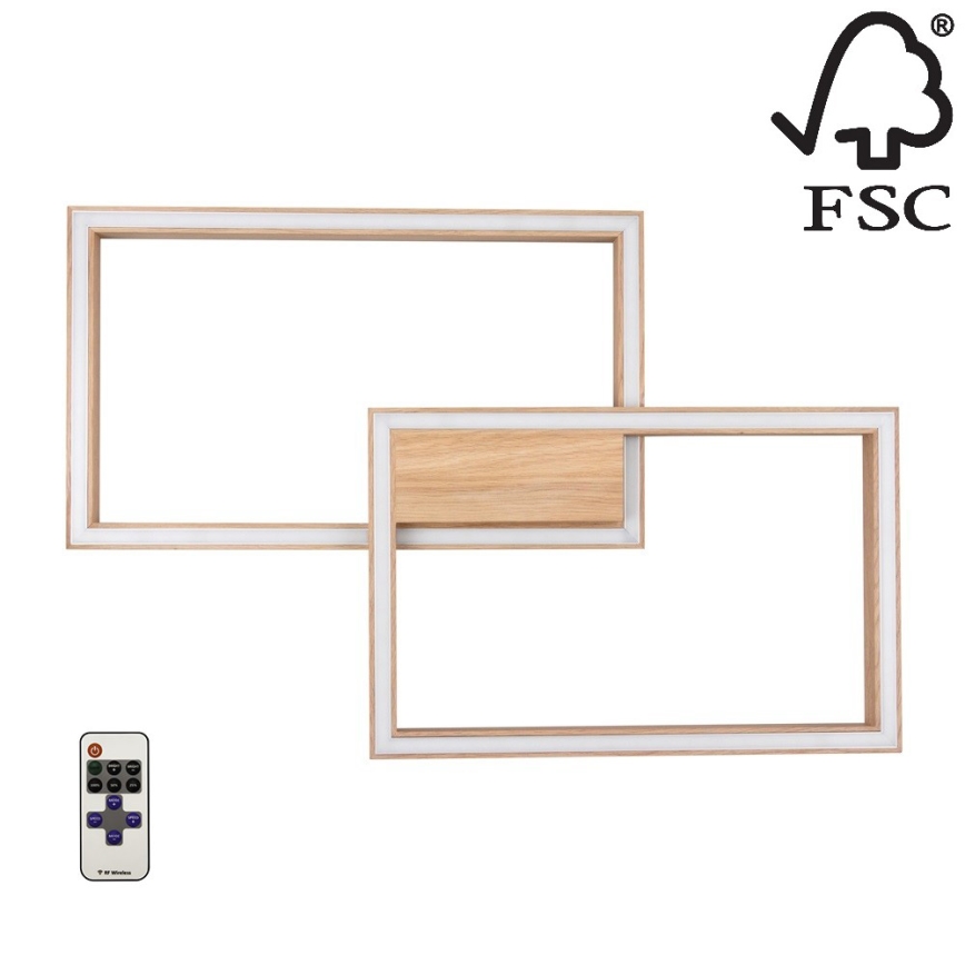 LED Димируема лампа RAMME LED/48W/230V + д.у. матов дъб - FSC сертифицирана