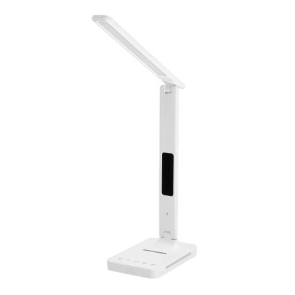 LED Димируема настолна лампа с безжично зареждане QI, дисплей и USB порт LED/7W/230V 3000-6000K бял
