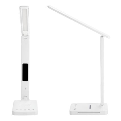 LED Димируема настолна лампа с безжично зареждане QI, дисплей и USB порт LED/7W/230V 3000-6000K бял
