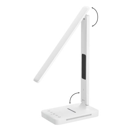 LED Димируема настолна лампа с безжично зареждане QI, дисплей и USB порт LED/7W/230V 3000-6000K бял