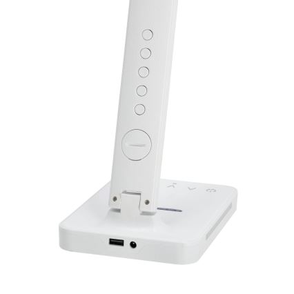 LED Димируема настолна лампа с безжично зареждане QI, дисплей и USB порт LED/7W/230V 3000-6000K бял
