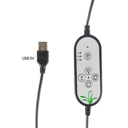 LED Димируема лампа с щипка за отглеждане на растения LED/15W/5V