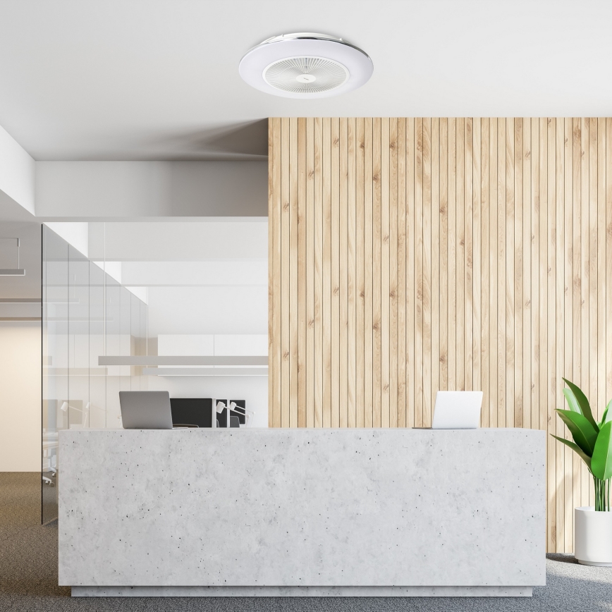 LED Димируема лампа с вентилатор ARIA LED/38W/230V 3000-6000K бял + дистанционно управление