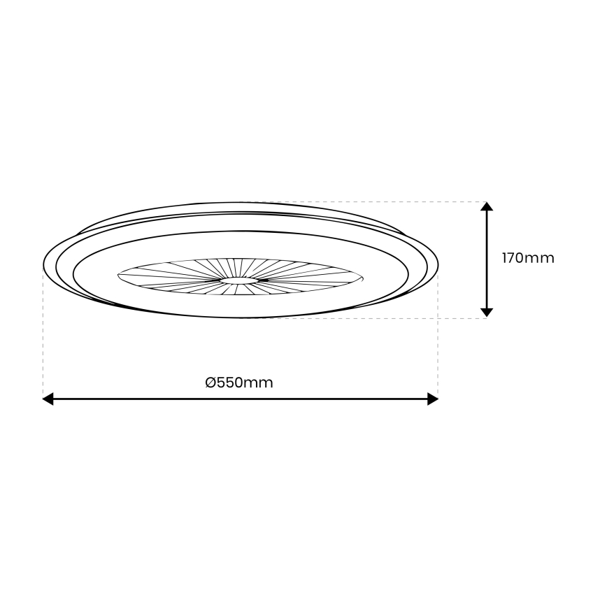 LED Димируема лампа с вентилатор ARIA LED/38W/230V 3000-6000K черна/бяла + дистанционно