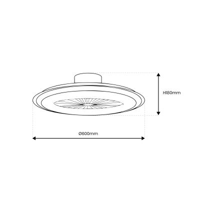 LED Димируема лампа с вентилатор ZONDA LED/48W/230V 3000-6000K бял + дистанционно управление