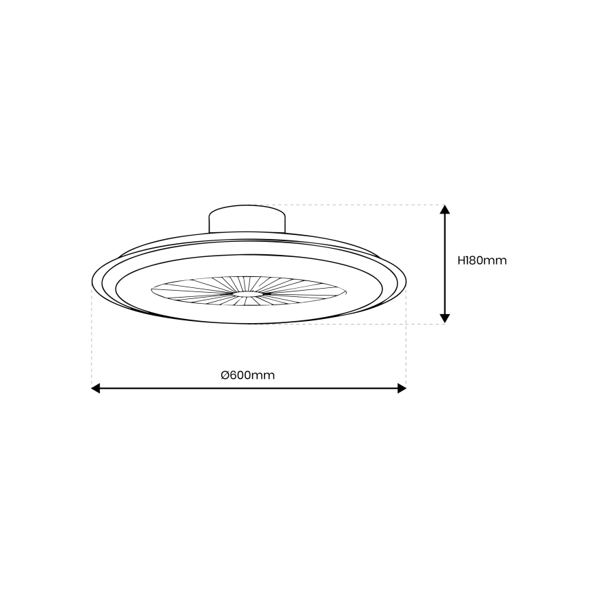 LED Димируема лампа с вентилатор ZONDA LED/48W/230V 3000-6000K бял + дистанционно управление