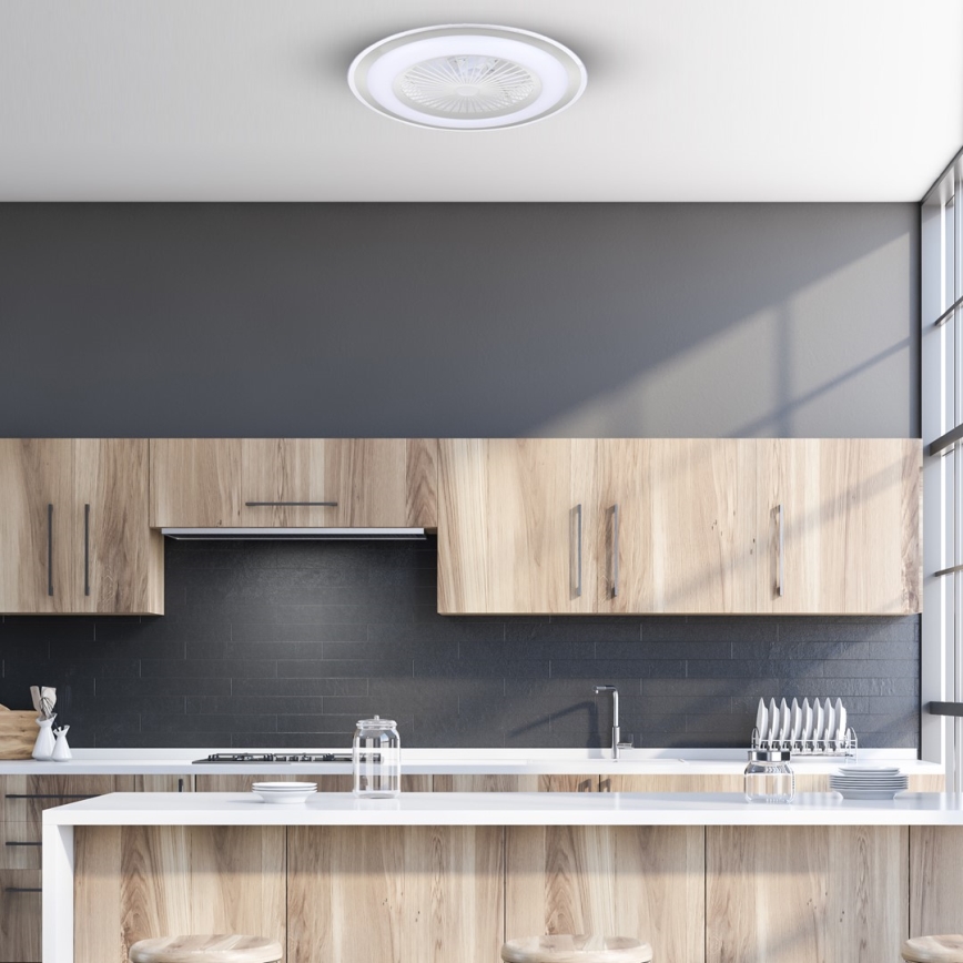 LED Димируема лампа с вентилатор ZONDA LED/48W/230V 3000-6000K сребриста + дистанционно управление
