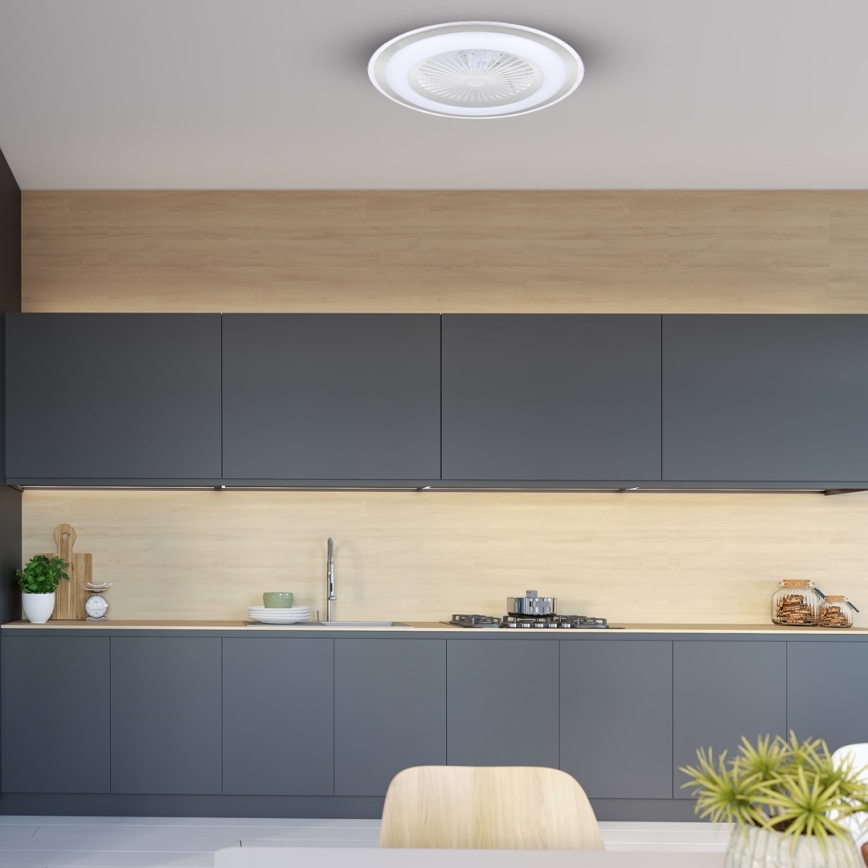 LED Димируема лампа с вентилатор ZONDA LED/48W/230V 3000-6000K сребриста + дистанционно управление
