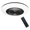 LED Димируема лампа с вентилатор ARIA LED/38W/230V 3000-6000K черна/бяла + дистанционно