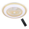 LED Димируема лампа с вентилатор ZONDA LED/48W/230V 3000-6000K златиста + дистанционно