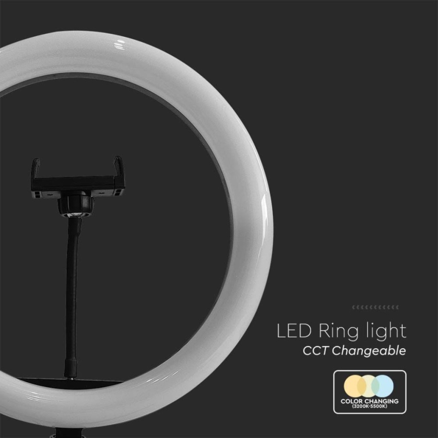 LED Димируема лампа със статив и държач за влогване LED/10W/5V 3200-5500K