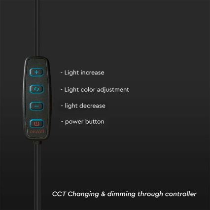 LED Димируема лампа със статив и държач за влогване LED/10W/5V 3200-5500K