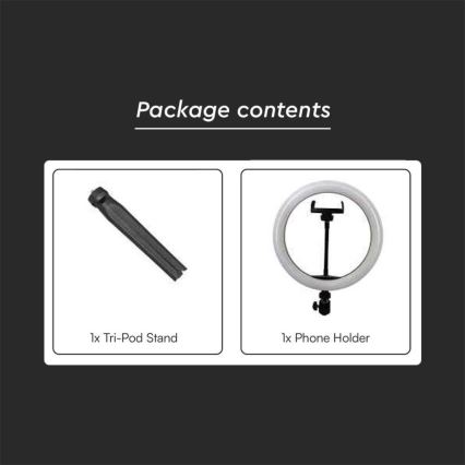 LED Димируема лампа със статив и държач за влогване LED/10W/5V 3200-5500K