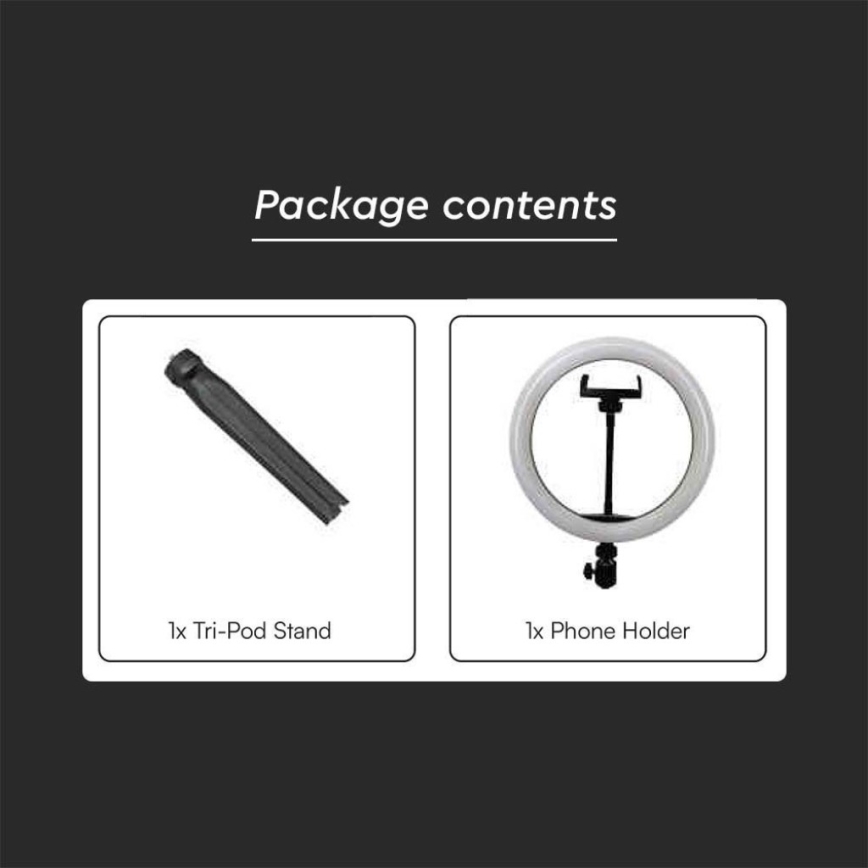 LED Димируема лампа със статив и държач за влогване LED/10W/5V 3200-5500K