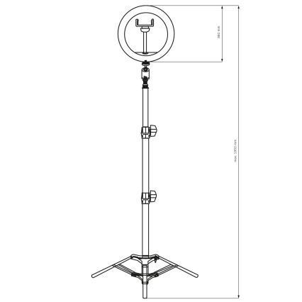 LED Димируема лампа със статив и държач за влогване LED/15W/5V 2700-6500K
