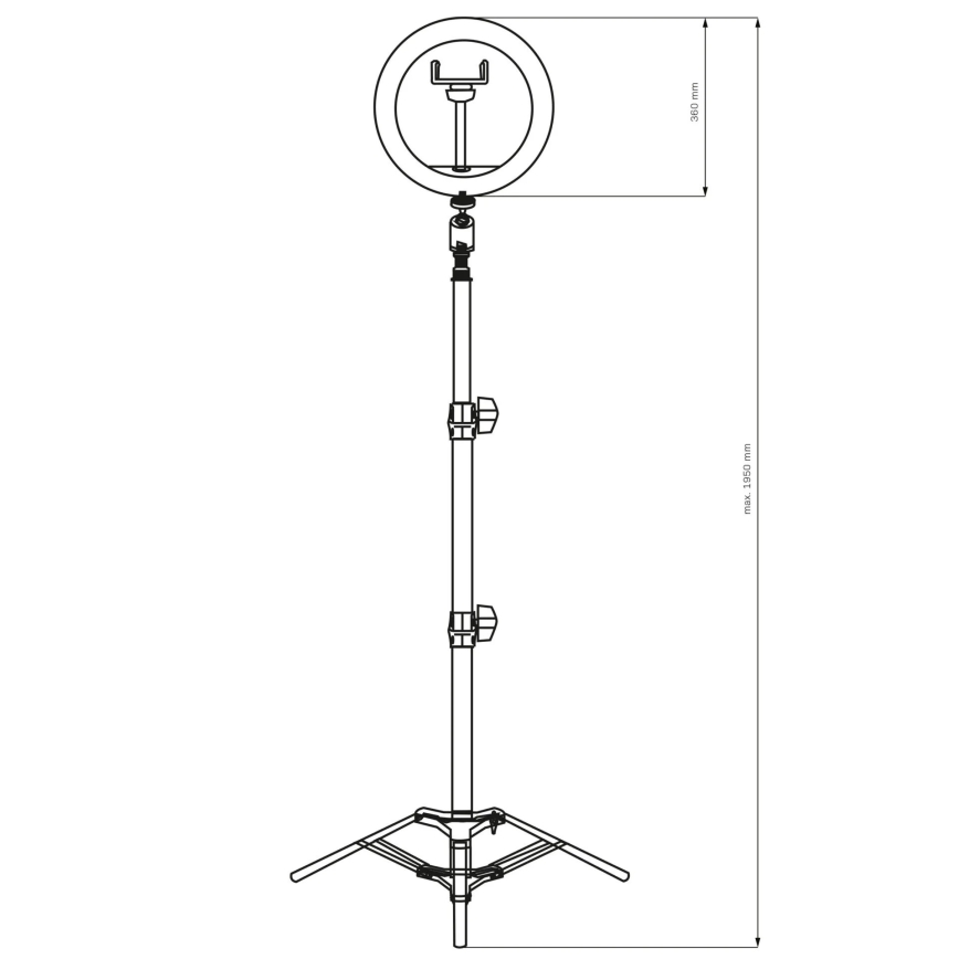 LED Димируема лампа със статив и държач за влогване LED/15W/5V 2700-6500K
