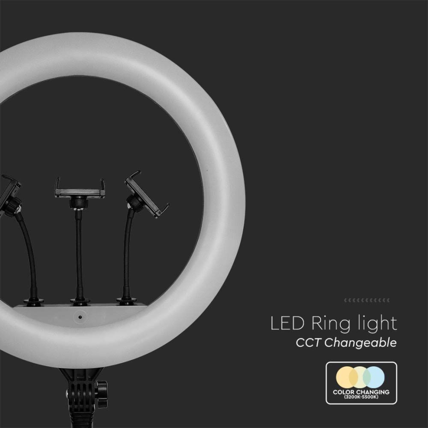 LED Димируема лампа със стойка и държач за влогване LED/55W/230V CRI 90 + дистанционно управление