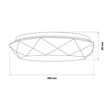 LED Димируема лампа за баня GALAXY LED/72W/230V Ø 49 см 3000-6000K IP44 + дистанционно управление