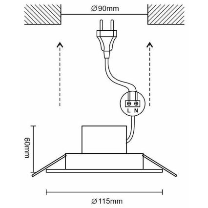 LED Димируема лампа за баня LED/10W/230V 3000K-6500K Wi-Fi Tuya IP44