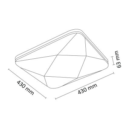LED Димируема Лампа за таван KASTOR na дистанционно управление LED/72W/230V