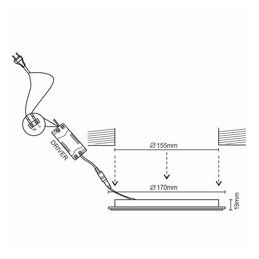 LED Димируема лампа за вграждане/12W/230V 3000-6500K Wi-Fi Tuya