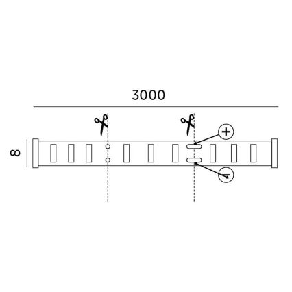 LED Димируема лента LED/25W/230V 3 м 3000K