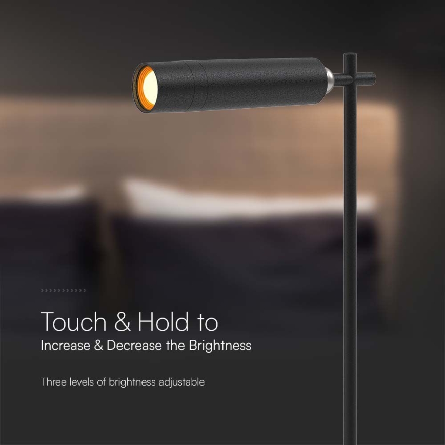 LED Димируема магнитна акумулаторна настолна лампа 3в1 LED/3W/5V 4000K 1500 mAh черен