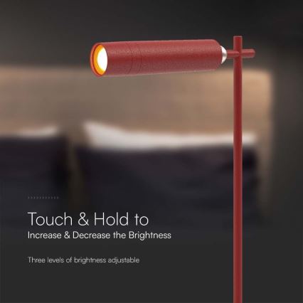 LED Димируема магнитна акумулаторна настолна лампа 3в1 LED/3W/5V 4000K 1500 mAh червен