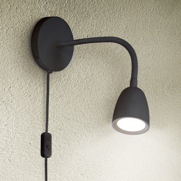 LED Димируема малка лампа за стена LED/4W/230V черен