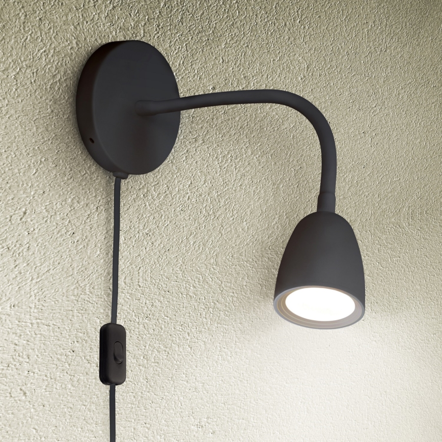 LED Димируема малка лампа за стена LED/4W/230V черен