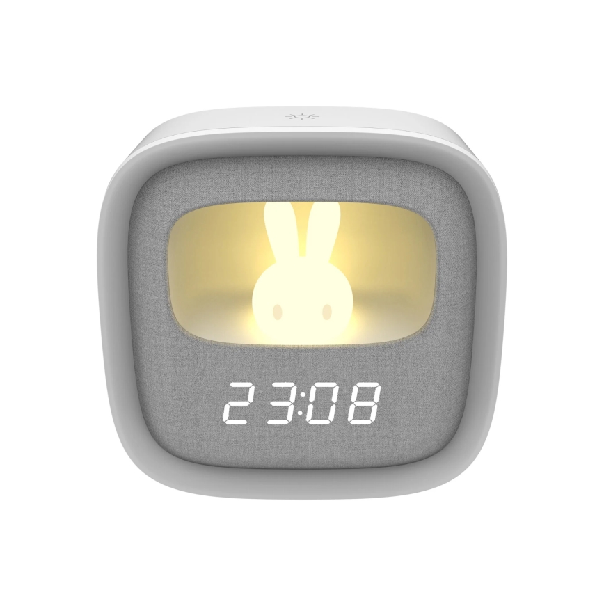 LED Димируема малка нощна лампа с будилник BUNNY LED/1,2W/5V 3000K