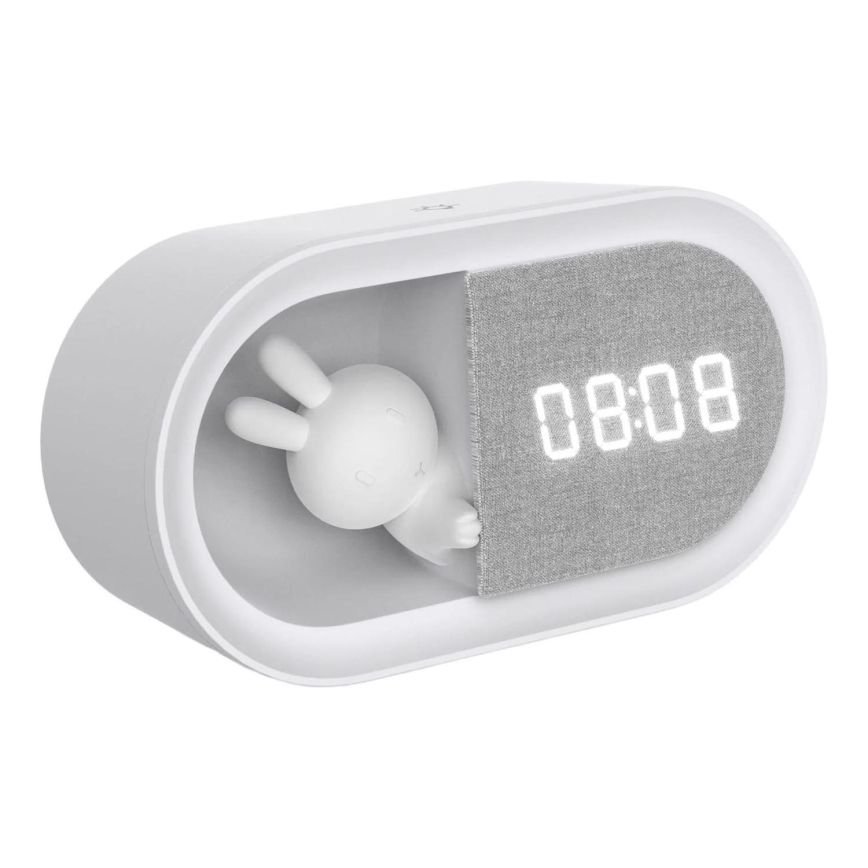 LED Димируема малка нощна лампа с будилник BUNNY LED/1,2W/5V 3000K