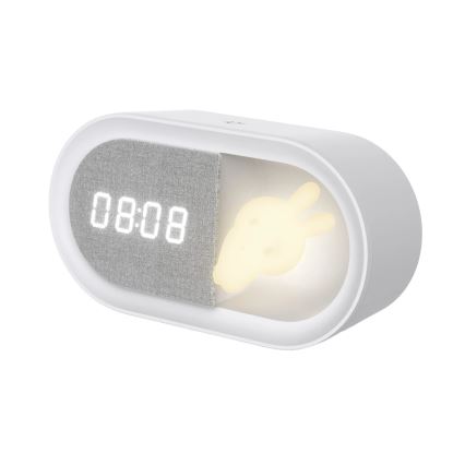 LED Димируема малка нощна лампа с будилник BUNNY LED/1,2W/5V 3000K