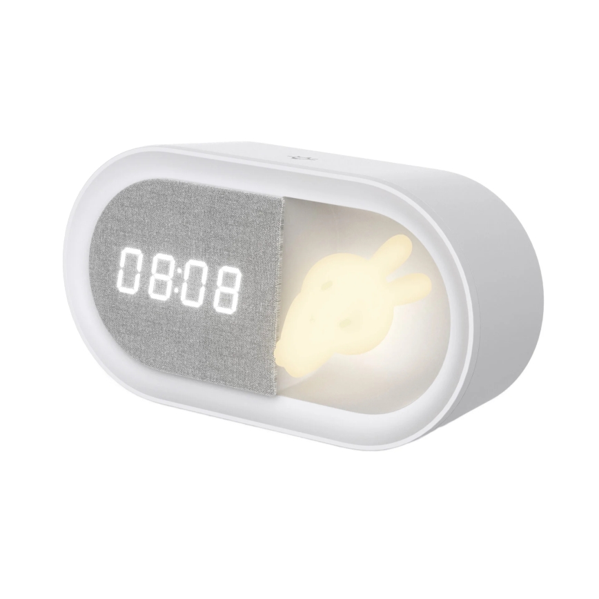 LED Димируема малка нощна лампа с будилник BUNNY LED/1,2W/5V 3000K