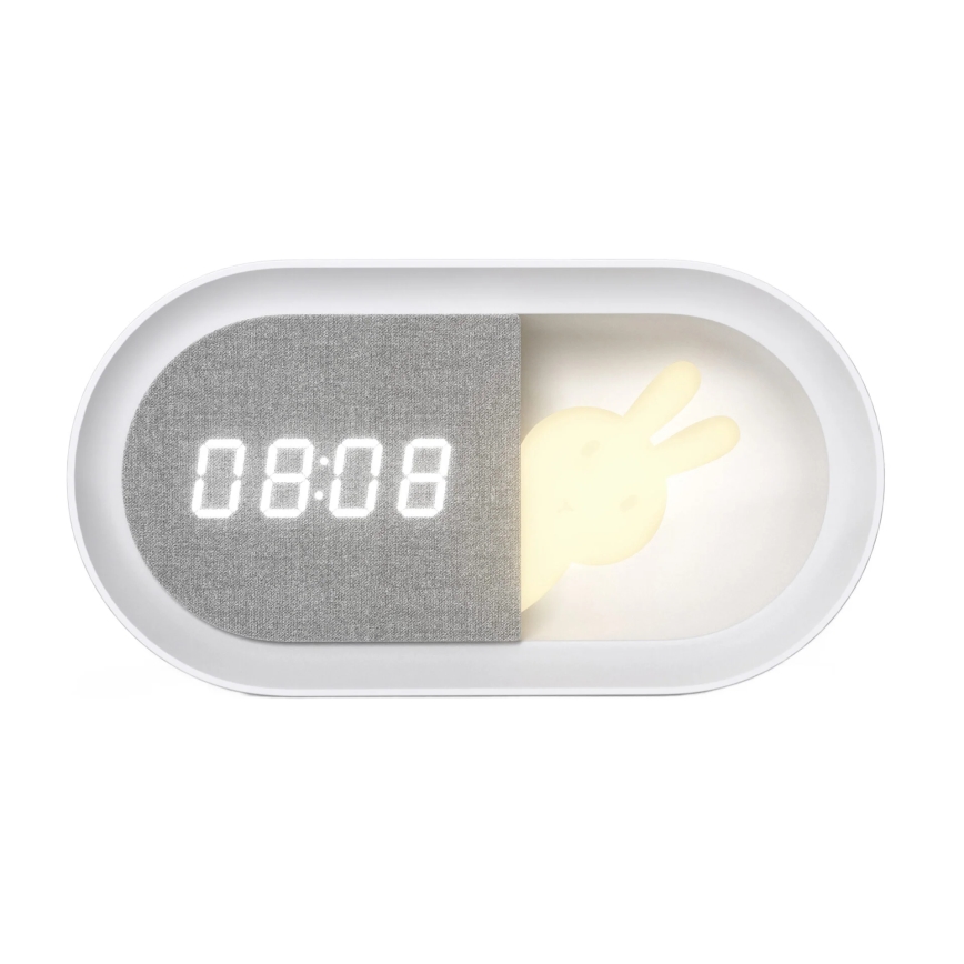LED Димируема малка нощна лампа с будилник BUNNY LED/1,2W/5V 3000K