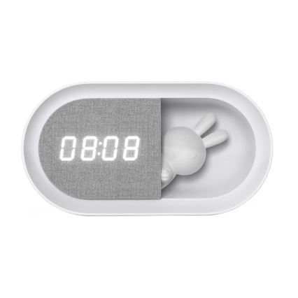 LED Димируема малка нощна лампа с будилник BUNNY LED/1,2W/5V 3000K
