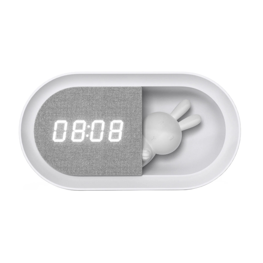 LED Димируема малка нощна лампа с будилник BUNNY LED/1,2W/5V 3000K