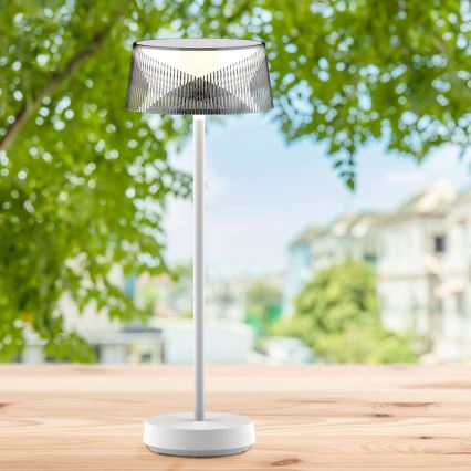 LED Димируем докосване екстериорен настолна лампа CASABLANCA LED/3,4W/5V USB 3600 mAh IP44 бял
