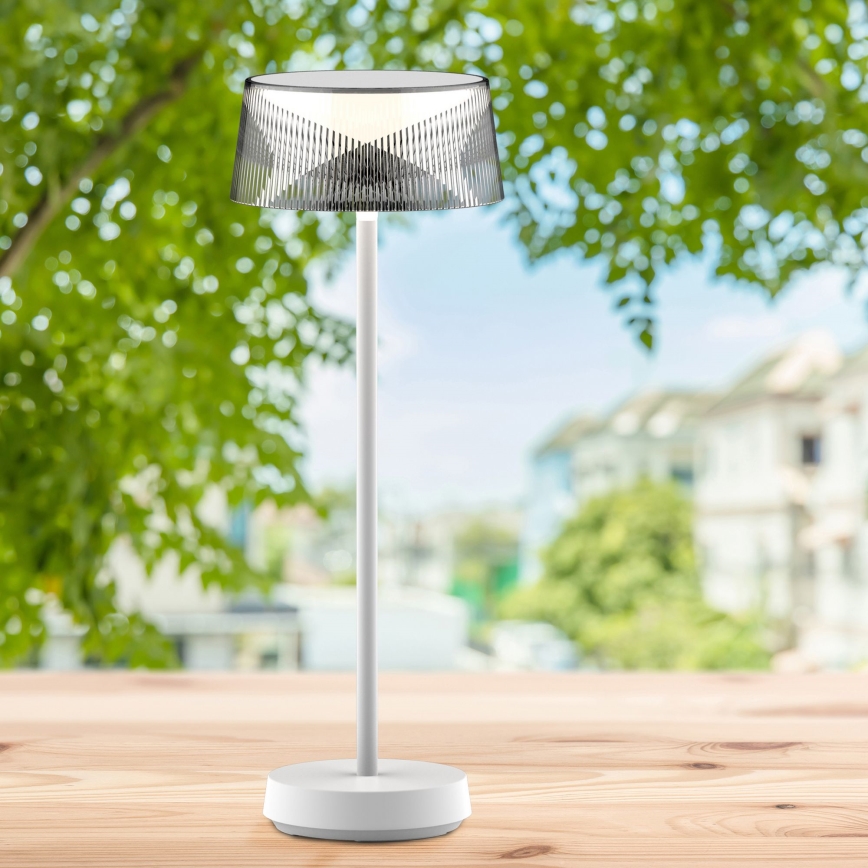 LED Димируем докосване екстериорен настолна лампа CASABLANCA LED/3,4W/5V USB 3600 mAh IP44 бял