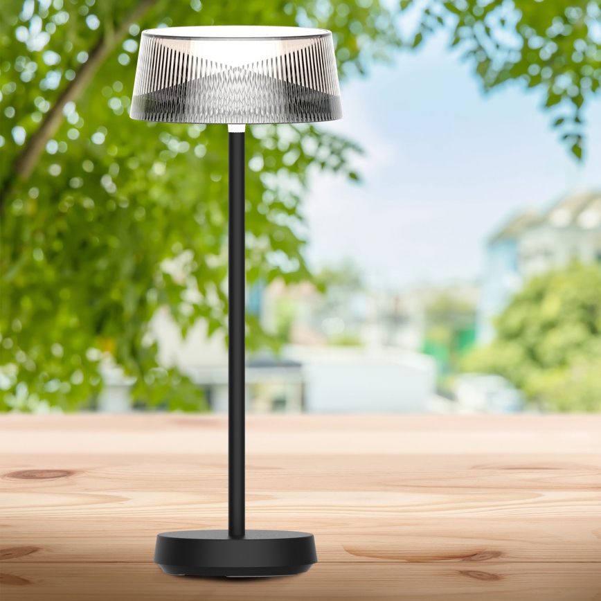 LED Димируем докосване екстериорен настолна лампа CASABLANCA LED/3,4W/5V USB 3600 mAh IP44 черен