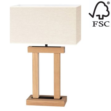 LED Димируема настолна лампа HAKON 1xE27/40W+ 2xLED/7,5W/230V 55 см дъб – FSC сертифицирано