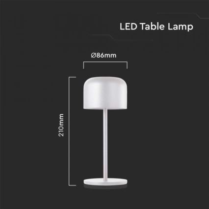 LED Димируема акумулаторна настолна touch лампа LED/1,5W/5V 2700-5700K IP54 2200 mAh бял