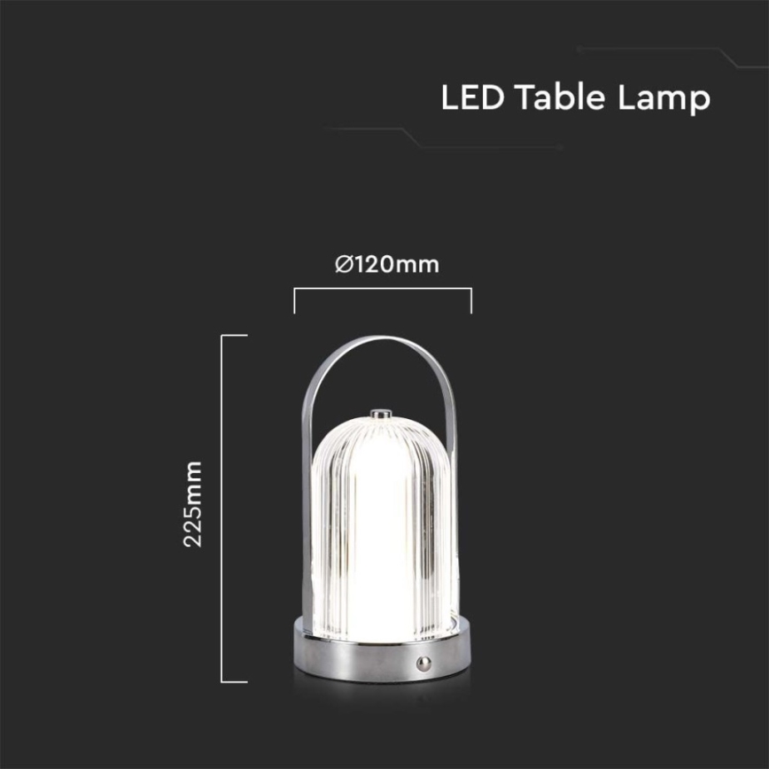 LED Димируема акумулаторна настолна touch лампа LED/1W/5V 3000-6000K 1800 mAh матов хром