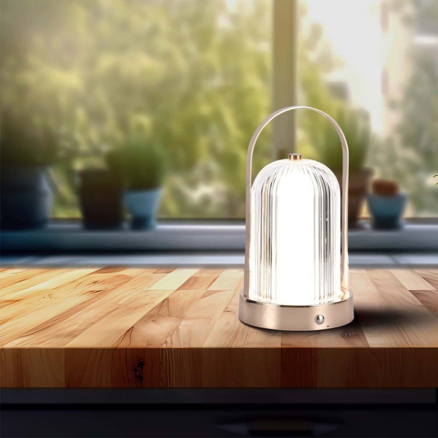 LED Димируема акумулаторна настолна сензорна лампа LED/1W/5V 3000-6000K 1800 mAh меден