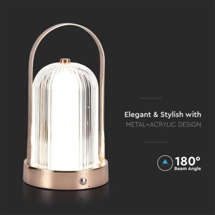 LED Димируема акумулаторна настолна сензорна лампа LED/1W/5V 3000-6000K 1800 mAh меден