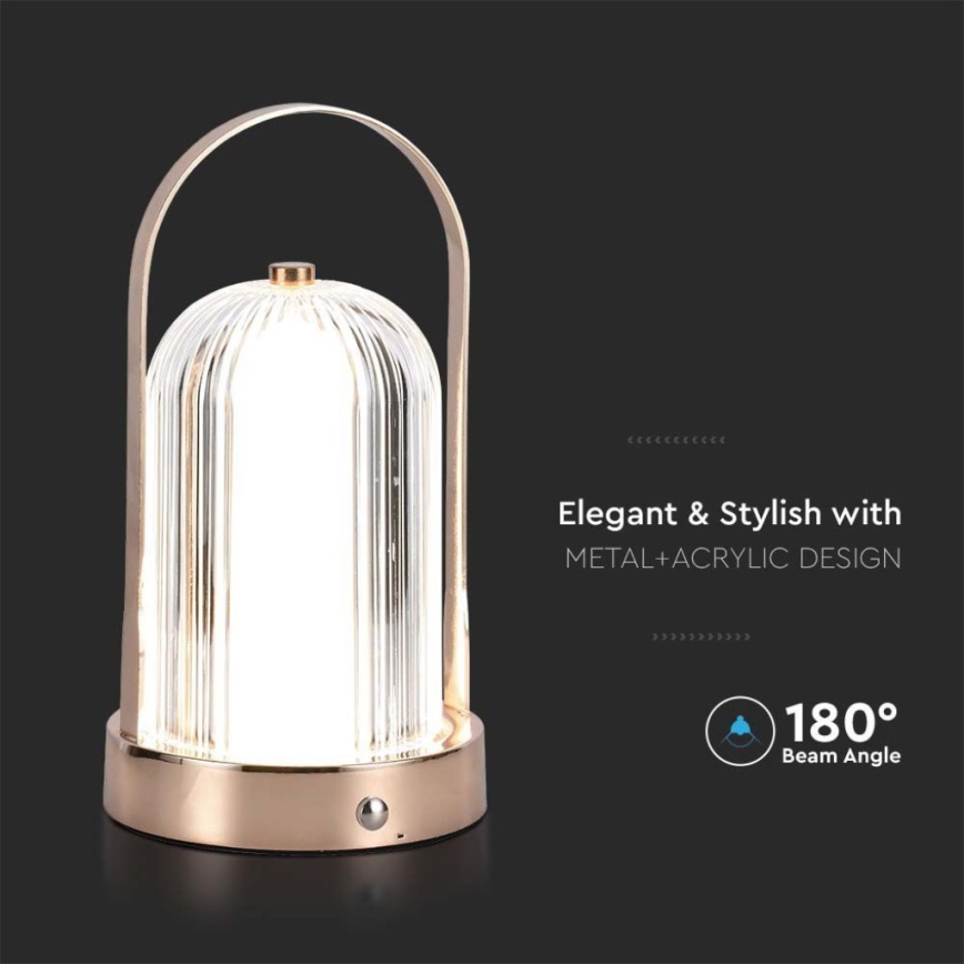 LED Димируема акумулаторна настолна сензорна лампа LED/1W/5V 3000-6000K 1800 mAh меден